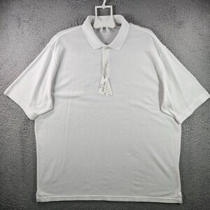 NEW Roundtree & Yorke Gold Label Polo Shirt Men 2XT Supima Cotton White Non-Iron
